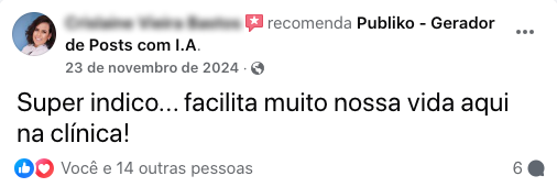 Recomendação de gerador de posts com IA.