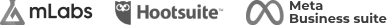 Logotipos: mLabs, Hootsuite, Meta Business Suite.