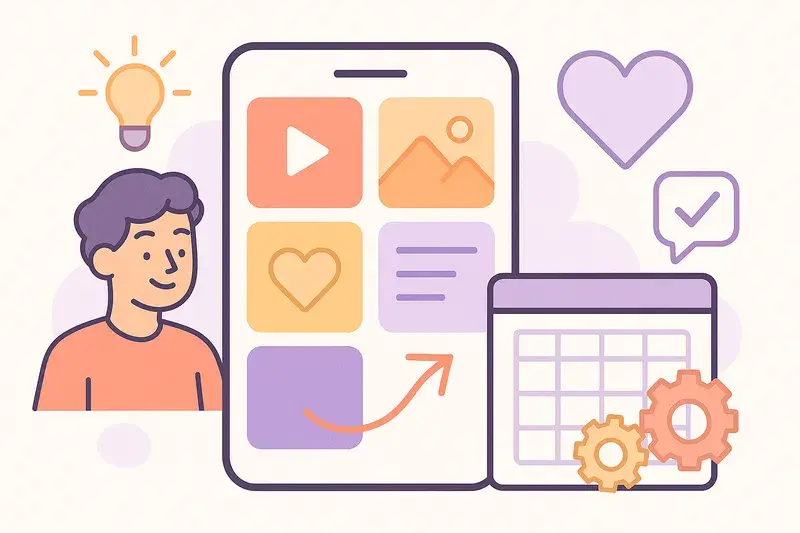 Colagem de diferentes tipos de posts criativos no Instagram