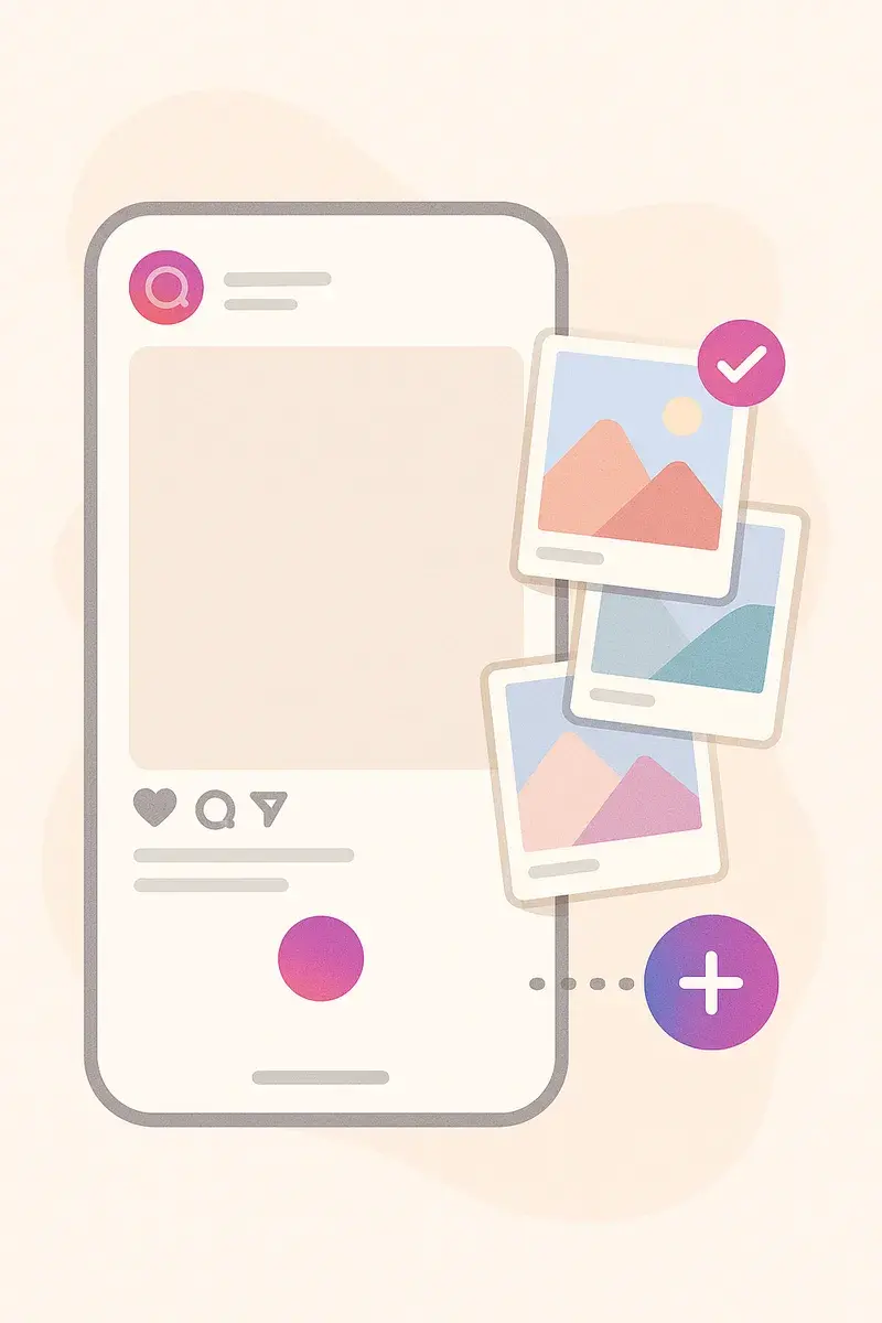 Demonstração dos modos Layout e Sticker de Foto nos Instagram Stories
