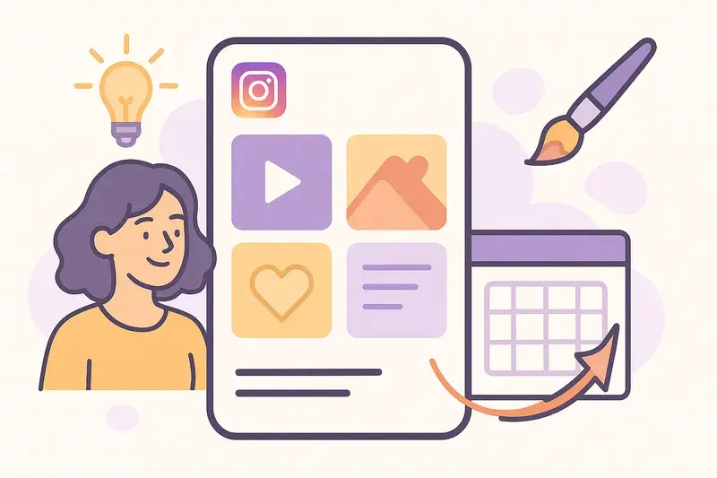 Exemplos de feed organizado e CTAs visuais no Instagram
