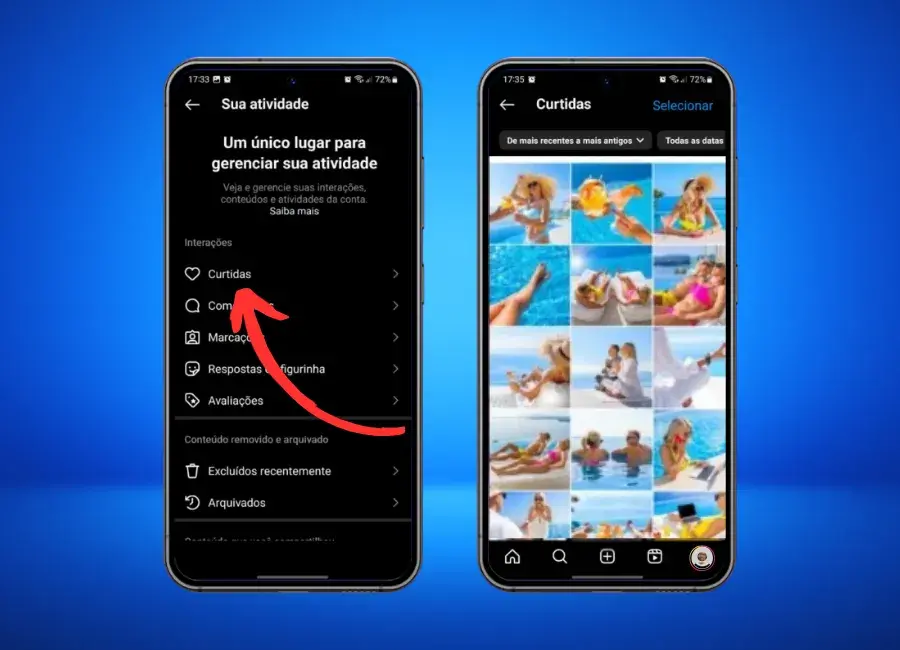 Passo a Passo para Ver Publicações Curtidas no Aplicativo do Instagram - curtidas