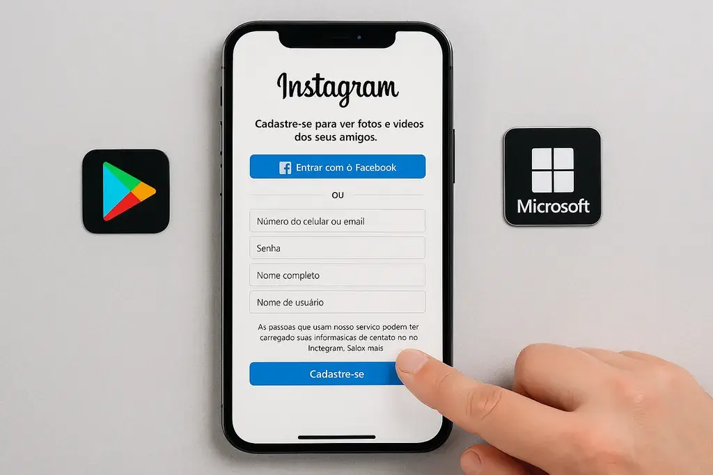 Interface do Instagram mostrando opções de postagem