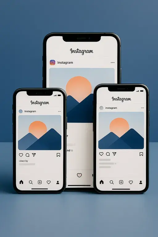 Comparativo de post bem e mal dimensionado no Instagram